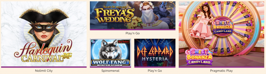 Jeux disponibles à Arlequin Casino